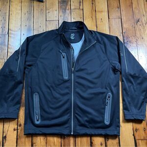 Zero Restrictions Men’s Large Golf Waffle Lined Lightweight Jacket Black Logo